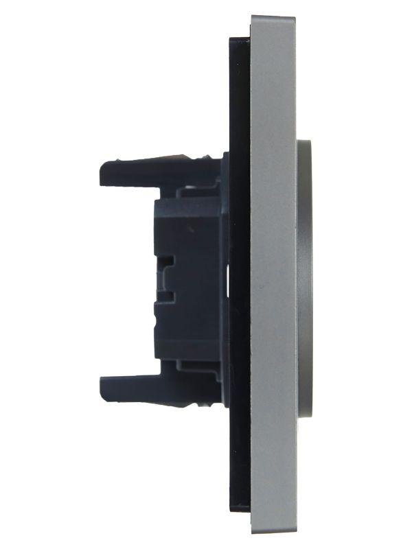 Розетка 2-м СП FORTE&PIANO FP526 10А без заземл. без защ. шторок безвинт. крепл. сталь IEK FP-R20-10-1-K46