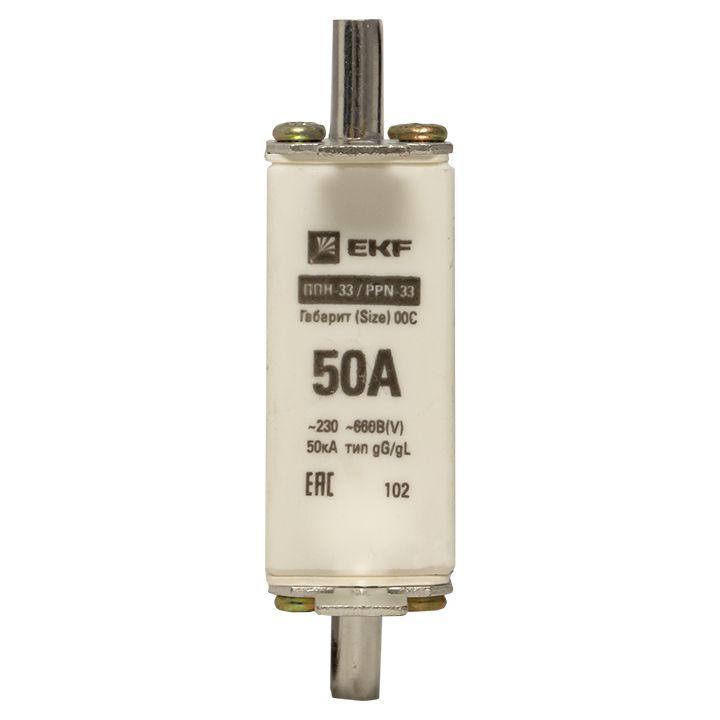 Вставка плавкая ППН-33 100/50А 50кА габарит 00C PROxima EKF fus-33/100/50
