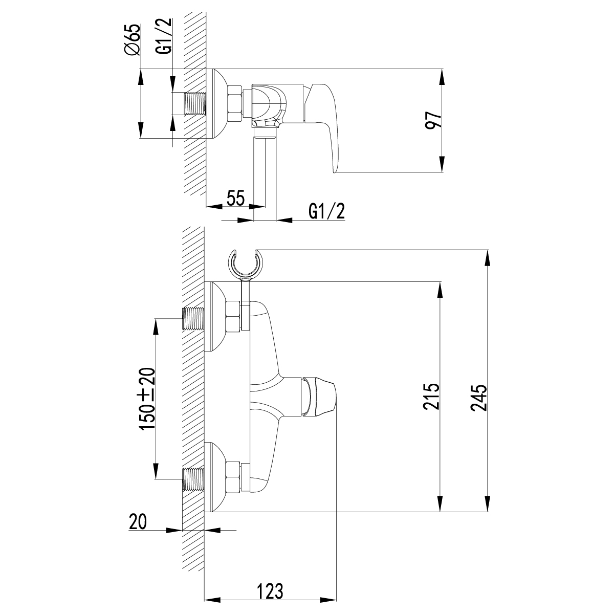 Смеситель гигиенический душ Lemark Pramen (LM3318B)