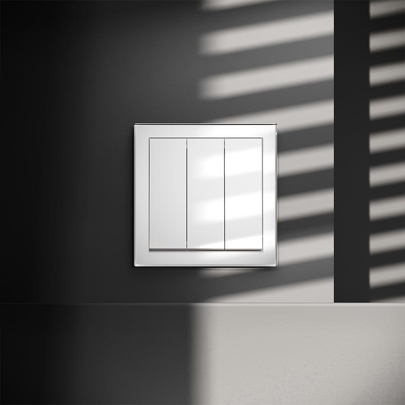 Выключатель 3-кл. СП S70 10А механизм бел. глянцевый Voltum VLS030101