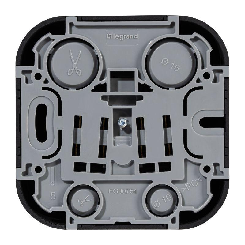 Розетка 1-м ОП Quteo 16А IP20 250В 2P+E с заземл. защ. шторки черн. матов. IEK 782476