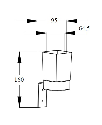 Держатель CR-D01-06MB из нержавеющей стали  со стаканом для зубных щеток BOCH MANN, цвет черный