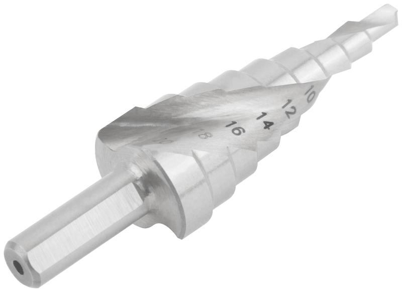 Сверло по металлу ступенчатое 4-20мм 9 ступеней спиральный профиль HSS КУРС 36366