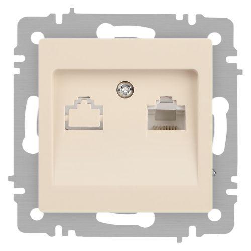 Розетка компьютерная 1-м СП Accent 6-303-02 RJ45 IP20 сл. кость Intro Б0063627