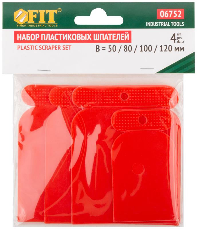 Шпатель пластиковый набор 4шт "Япончик" 50/80/100/120мм FIT 06752