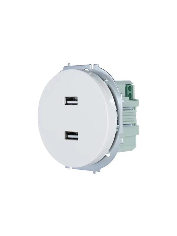 Розетка 2-м СП OSEN USB разъем бел. LEZARD 743-0288-192