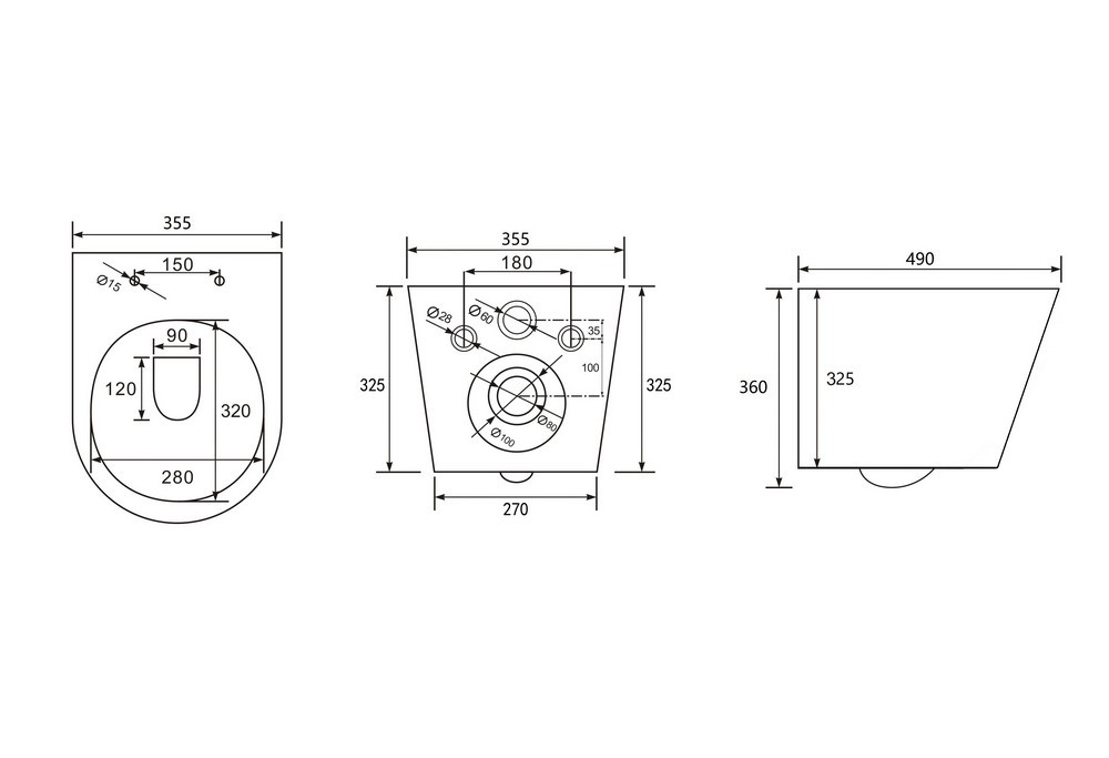 Унитаз ABBER Bequem AC1102MB подвесной черный матовый, безободковый