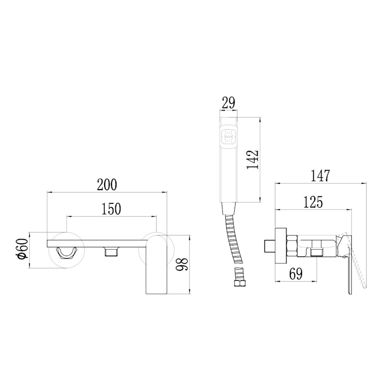 Гигиенический душ со смесителем Savol S-FXQ012C, матовое золото