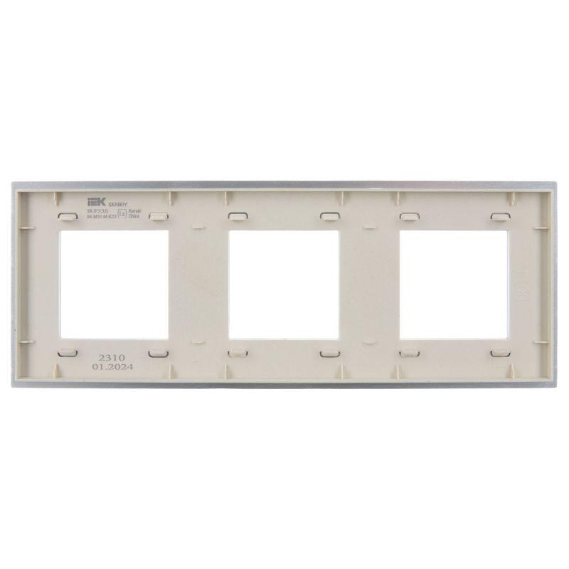 Рамка 3-м SKANDY SK-F33S металл серебр. IEK SK-M32-M-K23
