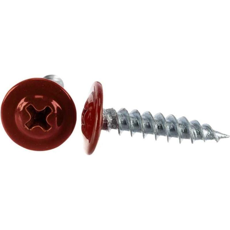Саморез 4.2х32 с прессшайбой острый цинк RAL 3005 красн. (уп.100шт) Промрукав PR08.9251