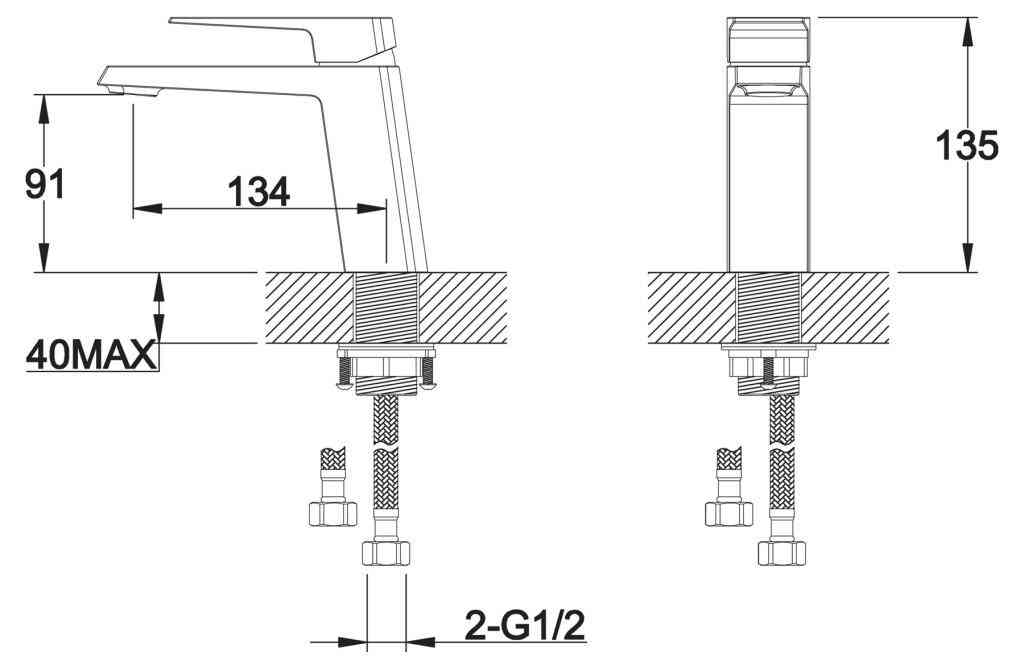 Смеситель для раковины BelBagno ARLIE ARL-LVM-CRM