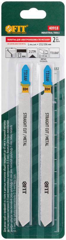 Полотно пометаллу Bimetal фрезерованные волнистые зубья 132/106/1.2мм (T318AF) (уп.2шт) FIT 40918