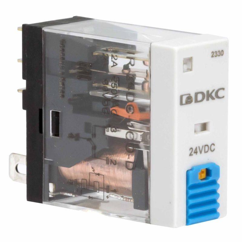 Реле одиночное 24В DC 1 прекидн. контакт тестовая кнопка DKC IR-24DC-1CO-D