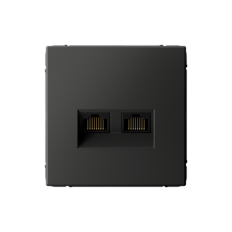 Розетка компьютерная 2-м ArtGallery RJ45 + RJ45 кат.5E механизм базальт SE GAL001485