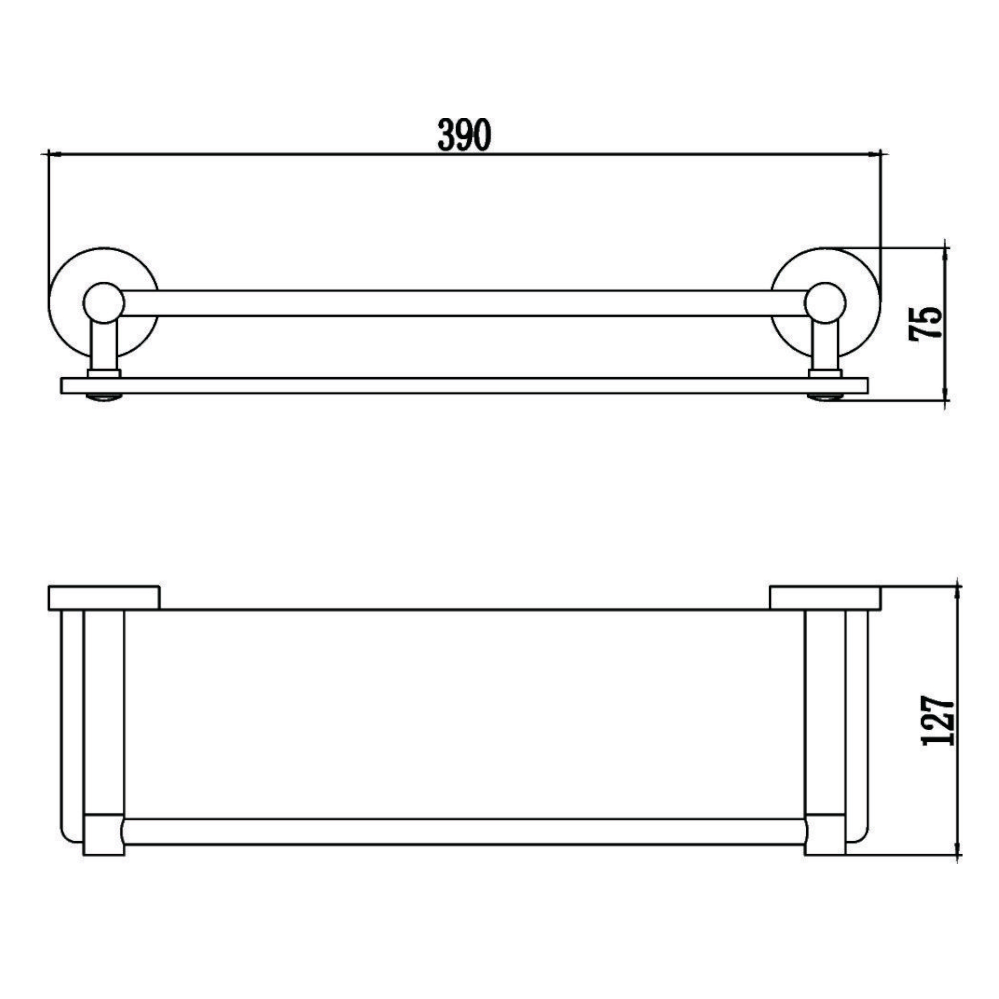 Полка стеклянная Savol S-408791, хром