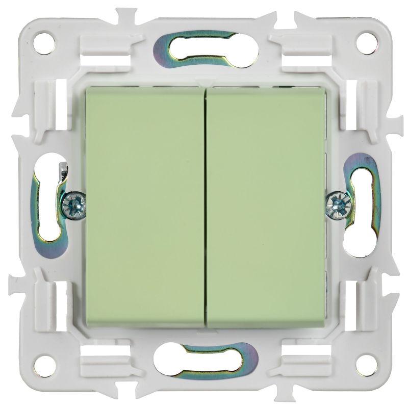 Выключатель перекрестный 2-кл. SKANDY 10А SK-V06G мятный IEK SK-V23-0-10-K06