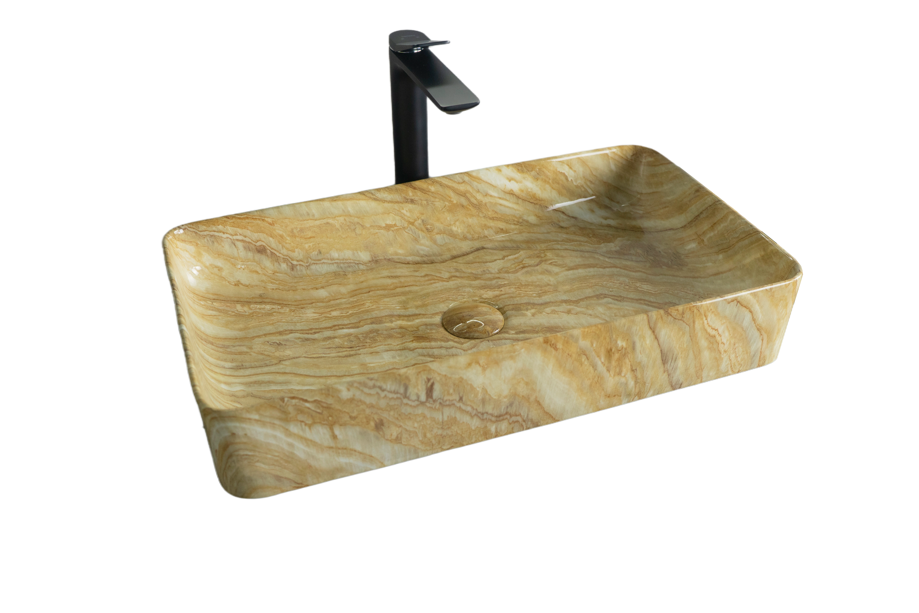 Раковина Gid Mnc595 54456 накладная под камень глянцевая 60x34x11