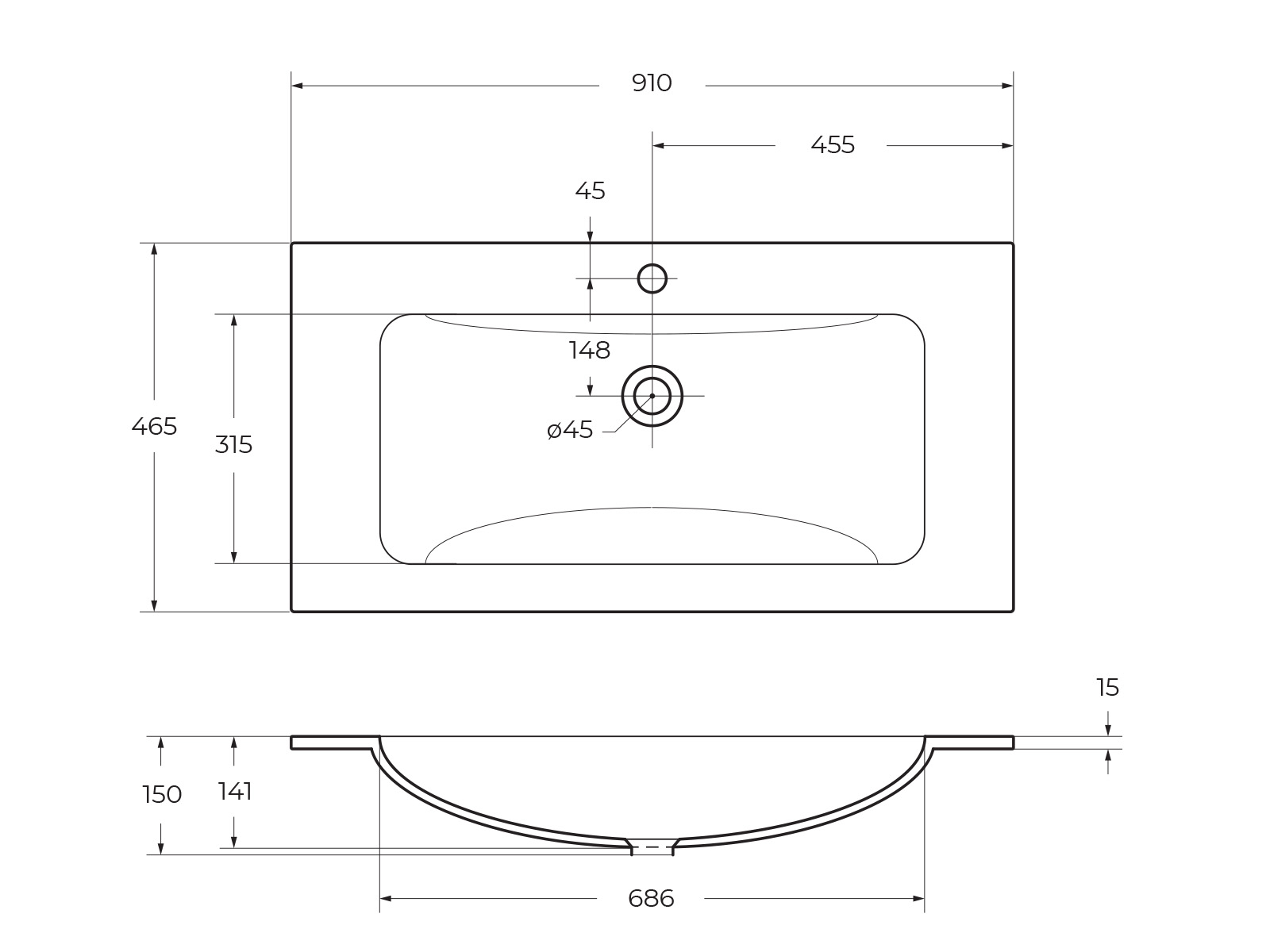 Стеклянная раковина BelBagno BB910/465-LV-VTR-BL