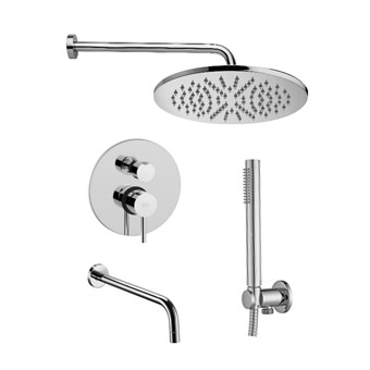 Смеситель встраиваемый для душа на 3 выход Paffoni LIGHT LIG019CR встраиваемый Хром