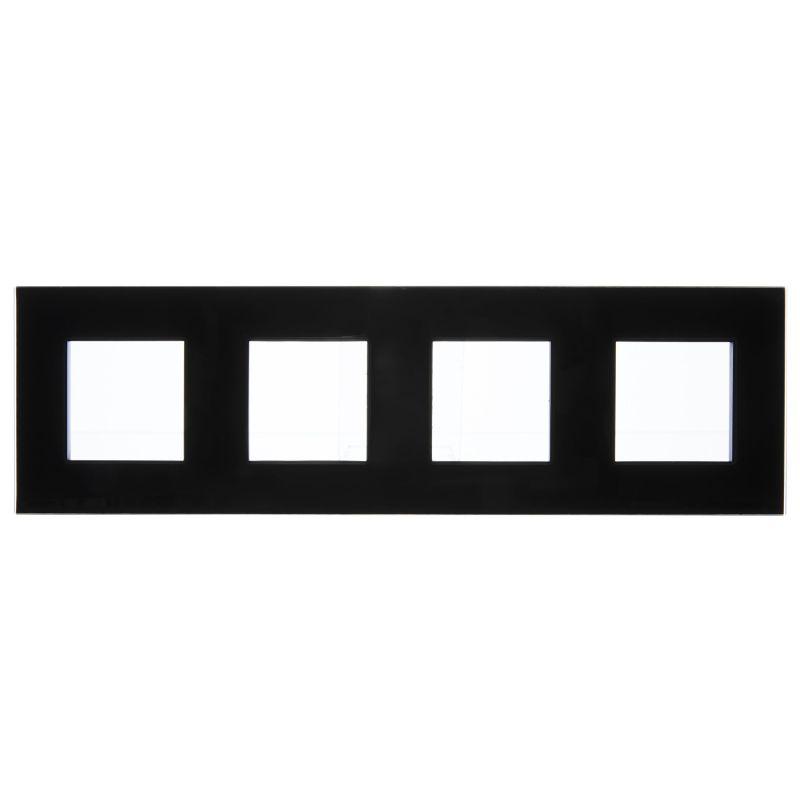 Рамка 4-м SKANDY SK-F24Bl стекло черн. IEK SK-M42-G-K02