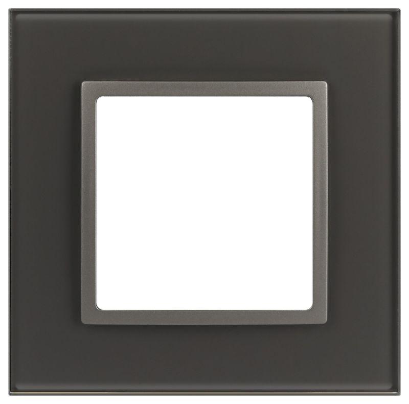 Рамка 1-м Elegance 14-5101-16 для розеток и выключателей стекло титан Эра Б0065833