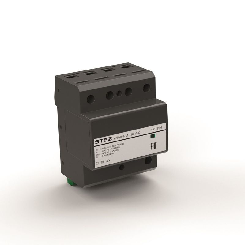 Устройство защиты от импульсных напряжений класса 1+2 3 фазы N PE АвИмп-I-3.1-320/25-C СТЭЗ 40011001