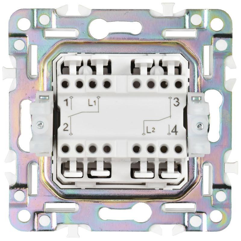 Выключатель проходной 2-кл. SKANDY 10А SK-V05N никель IEK SK-V22-0-10-K50