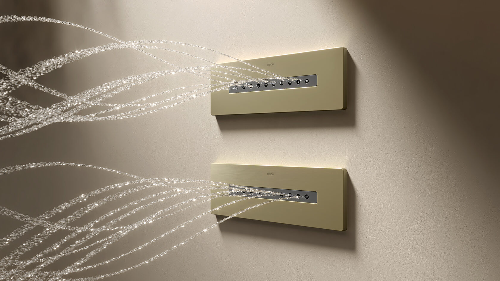 Душевой комплект ARROW ARQ14H889CG с ВНУТРЕННЕЙ ЧАСТЬЮ, с термостатом, брашированное золото