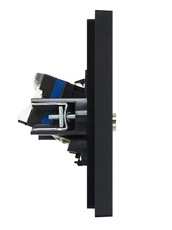 Розетка 2-м TV+RJ45 кат.6 FORTE&PIANO FP137 черн. IEK FP-AK20-2-K02