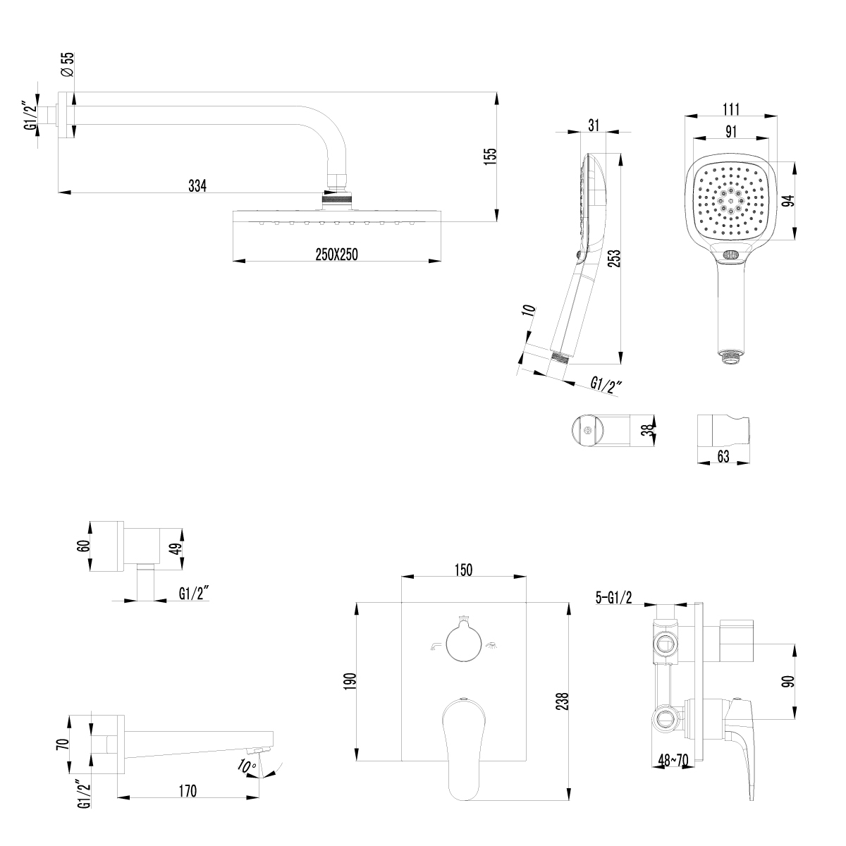 Душевая программа для ванны Lemark Shift (LM4322C)