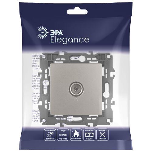 Розетка телевизионная одиночная TV Elegance 14-3101-16 титан Эра Б0065760