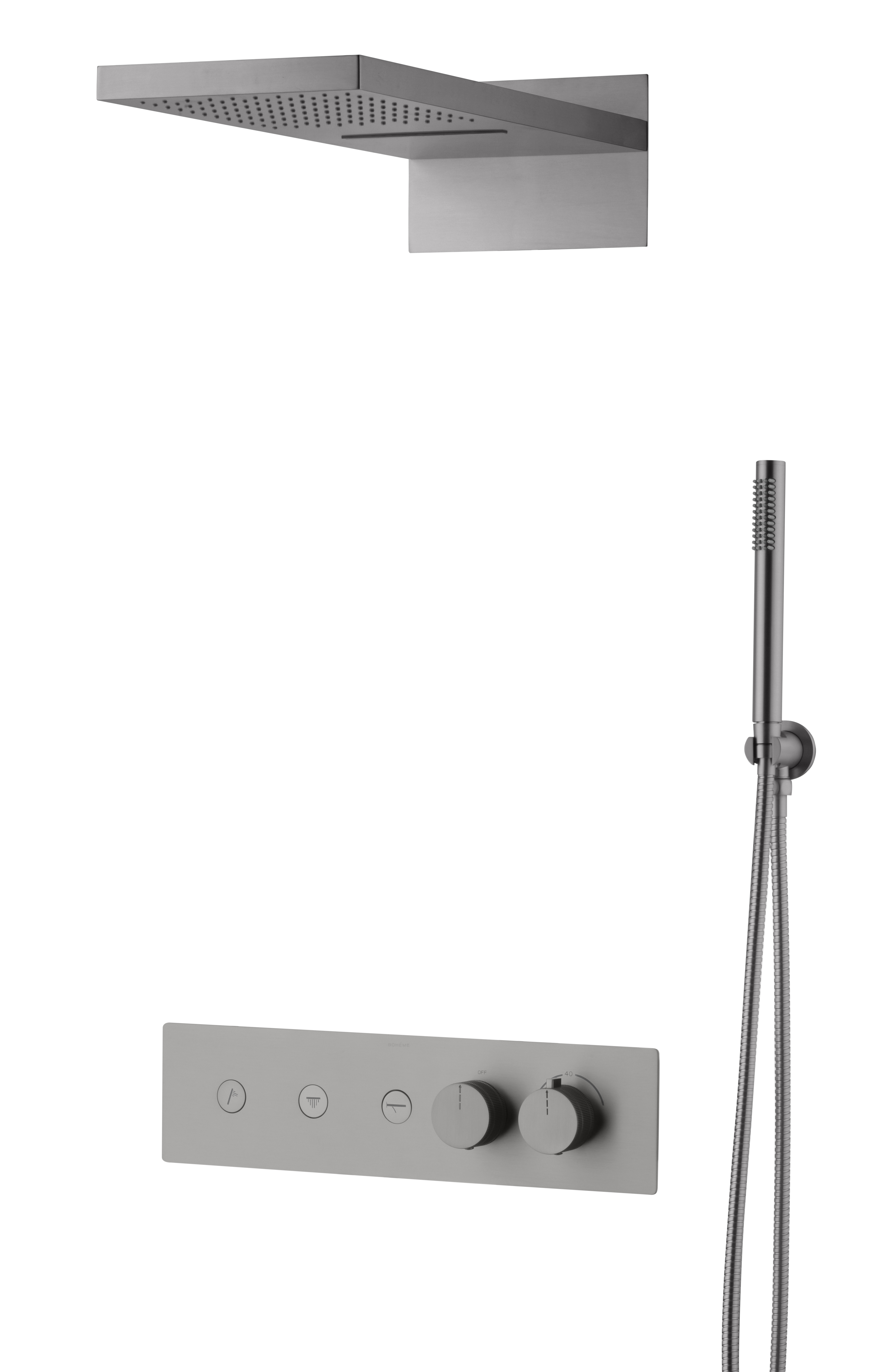 Встроенная душевая система FUSION, трехпозиционная MAT GOLD