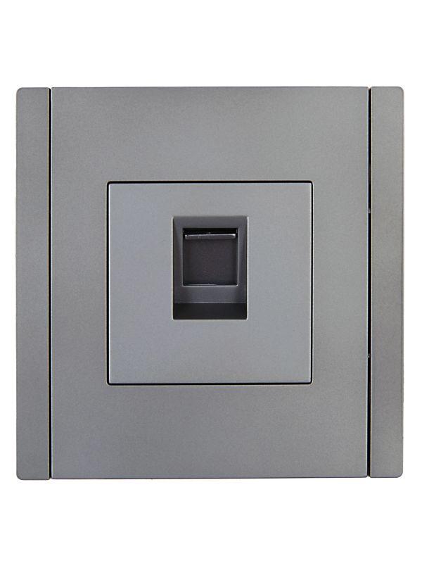 Розетка компьютерная RJ45 кат.5E FORTE&PIANO FP532 сталь IEK FP-K10-1-K46