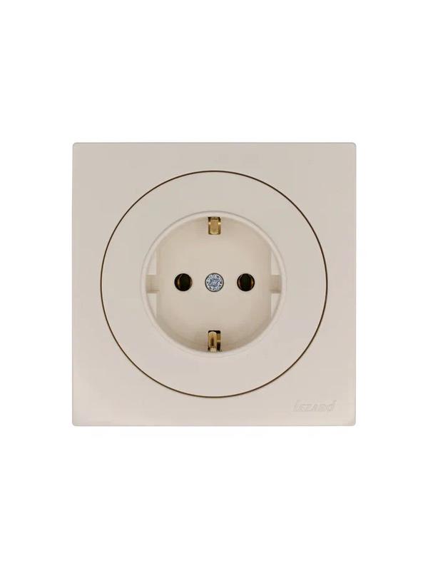 Розетка 1-м OSEN IP20 16А с заземл. ПБТ механизм сл. кость LEZARD 743-9088-122B