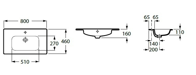 Мебельная раковина Aquaton Roca Victoria Nord Unik 80х46 (32799C000)