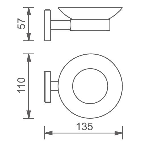 Мыльница для ванной Aquanet AQUANET 4585 хром