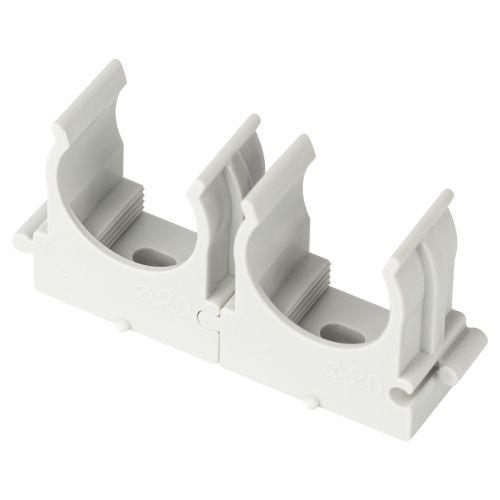 Держатель для труб (клипса) d20мм для прямого монтажа CLIP-20-G-MP сер. (уп.100шт) Эра Б0062104