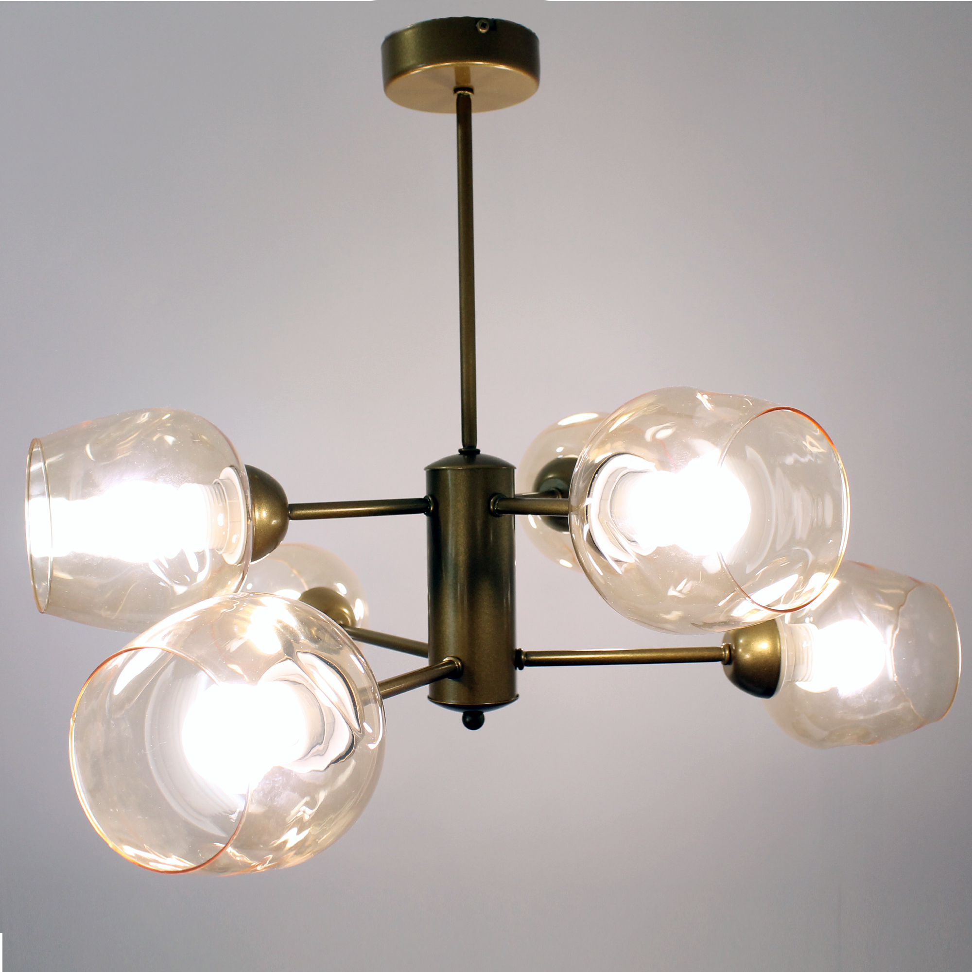 Светильник Адель 161 зол. (Плафон 8268) НПБ 01-6х60-125 Е27  потолочный