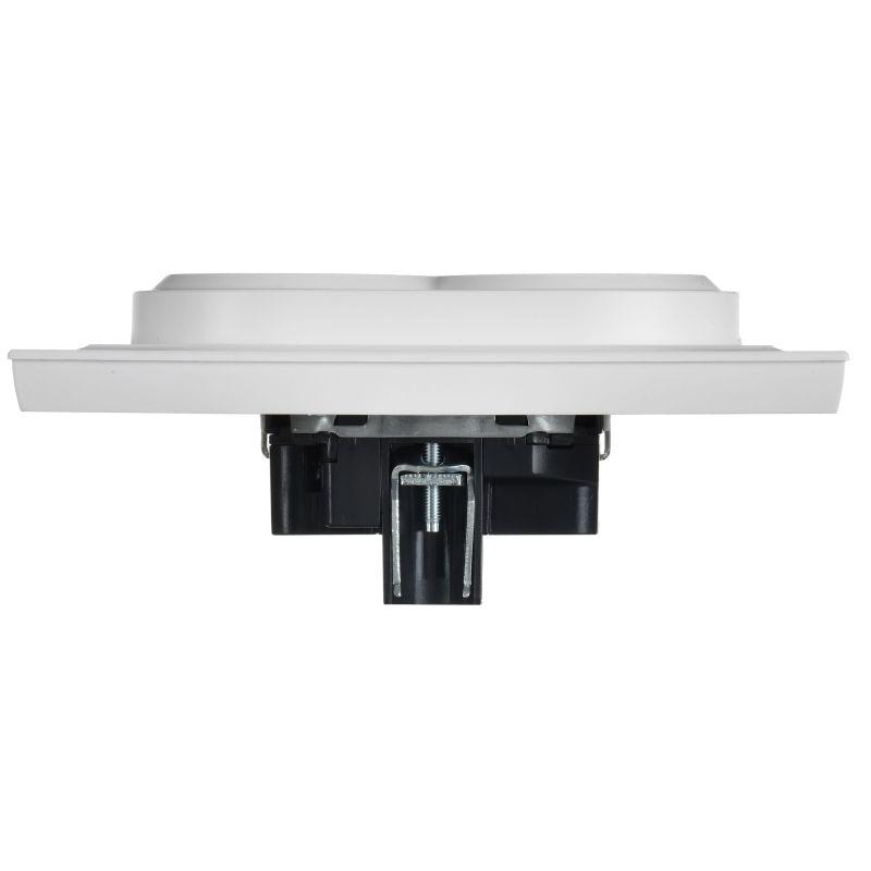 Розетка 2-м СП BRITE РСш12-3-БрАБ 16А в сборе с заземл. защ. шторки арктич. бел. IEK BR-R24-16-K91-F