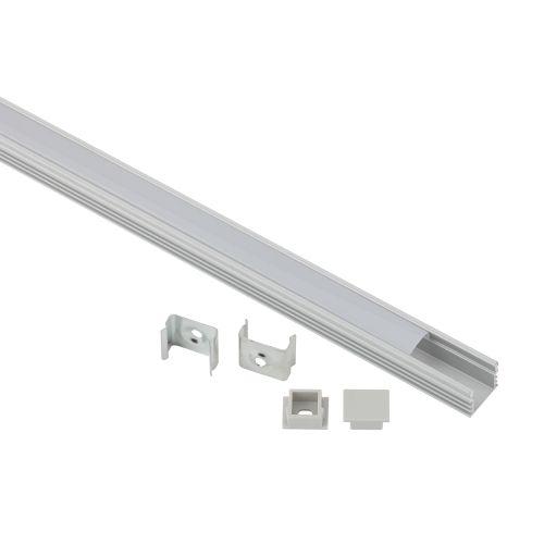 Комплект с накладным анодированным профилем 1612-1m 16х12мм. 1м САВ261 сереб. Эра Б0062813