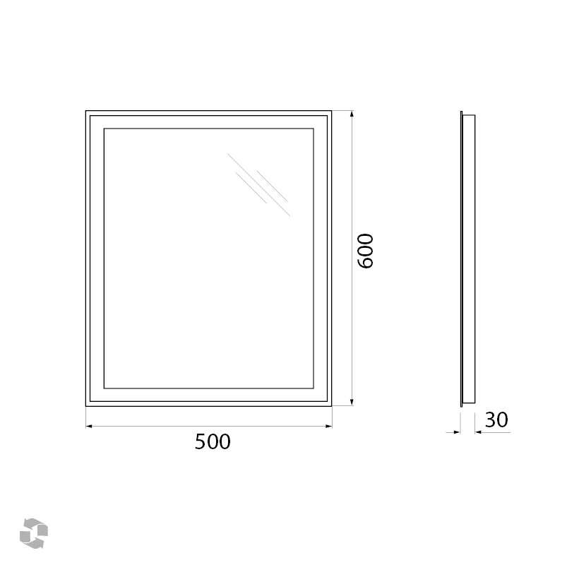 Зеркало BelBagno SPC-GRT-500-600-LED-BTN