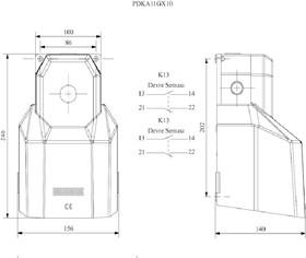 Педаль одиночная 2x(1НО+1НЗ) с защитным кожухом (алюм.) сер. цвета основание для рукояти (250В AC 4А) IP65 EMAS PDKA11GX10G