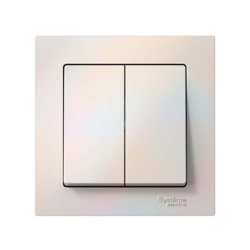 Выключатель 2-кл. AtlasDesign (сх. 5) 10AX быстрозажим. клем. в сборе жемчуж. SE ATN000452S