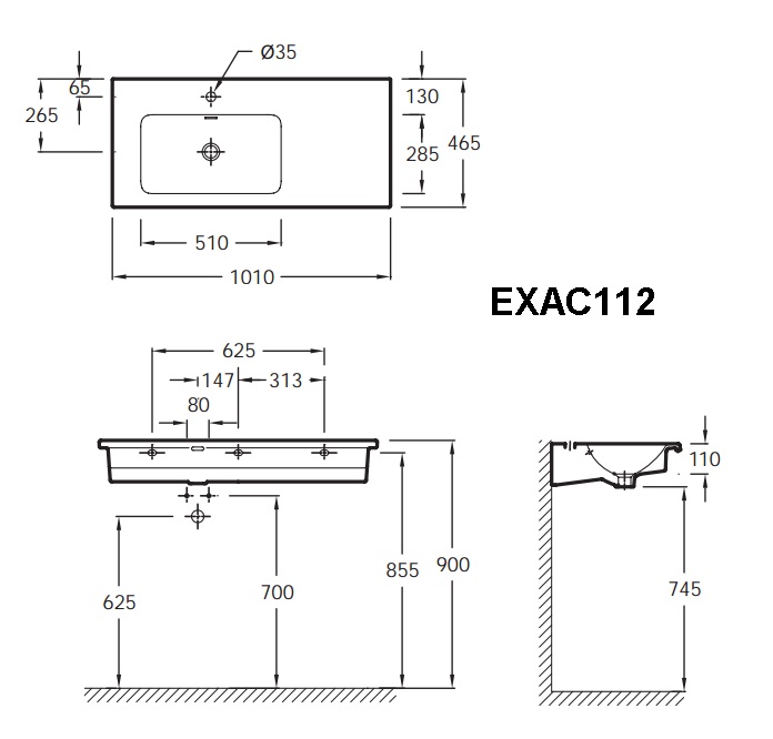 Раковина-столешница Jacob Delafon Vox EXAC112-00