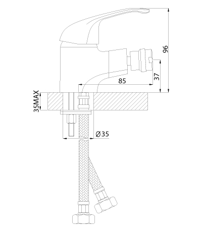 Смеситель для биде Rossinka A (A35-51)