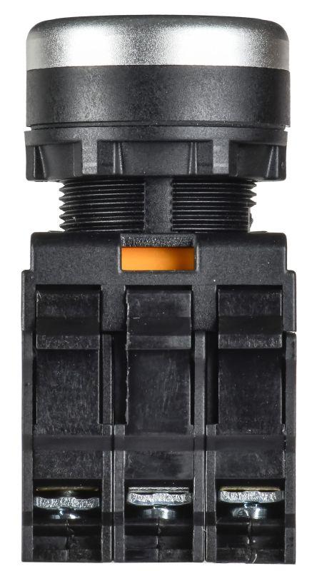 Кнопка d22мм 1НО+1НЗ MASTER с подсветкой и фиксацией бел. IEK MI-BT60-11TD-3-11-K01