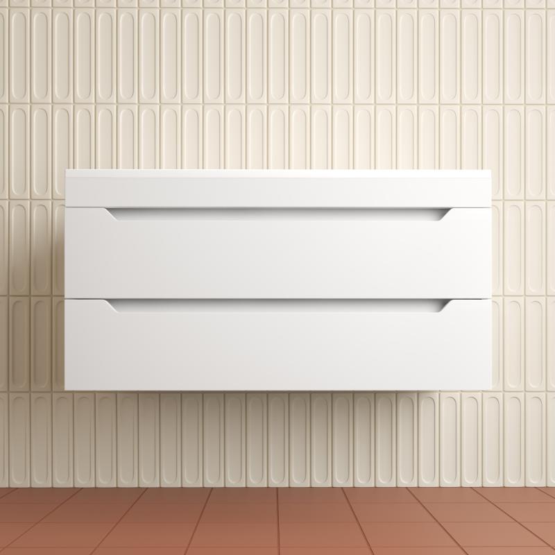 Тумба подвесная "Остин" под раковину Фортуна 100 2 ящ белый эмаль PLUS