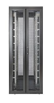 Шкаф Rackcenter D9000 48U 750х1000 передн. дверь перфорир. двустворчат.; задн. дверь перфорир. двустворчат. без боков. стенок черн. Eurolan 60F-48-7A-97BL