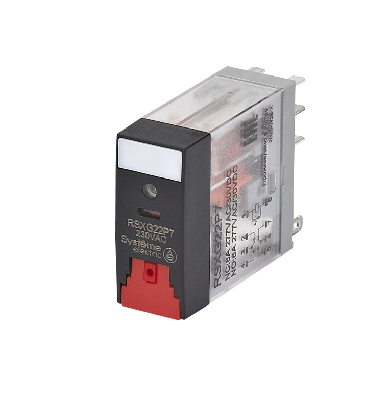 Реле 8А 2CO 230В AC тест кнопка LED SE RSXG22P7