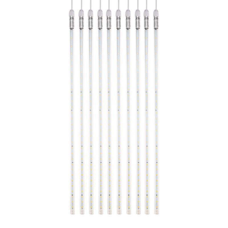 Гирлянда светодиодная "Тающие сосульки" 10шт х 50см шаг 100см 600LED тепл. бел. 24В провод каучук бел. соединяется Neon-Night 256-423